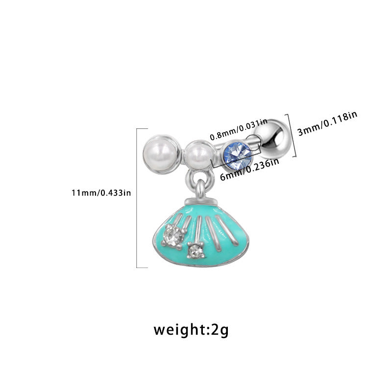 Ocean Whisper Titanium Sea Life Helix Stud