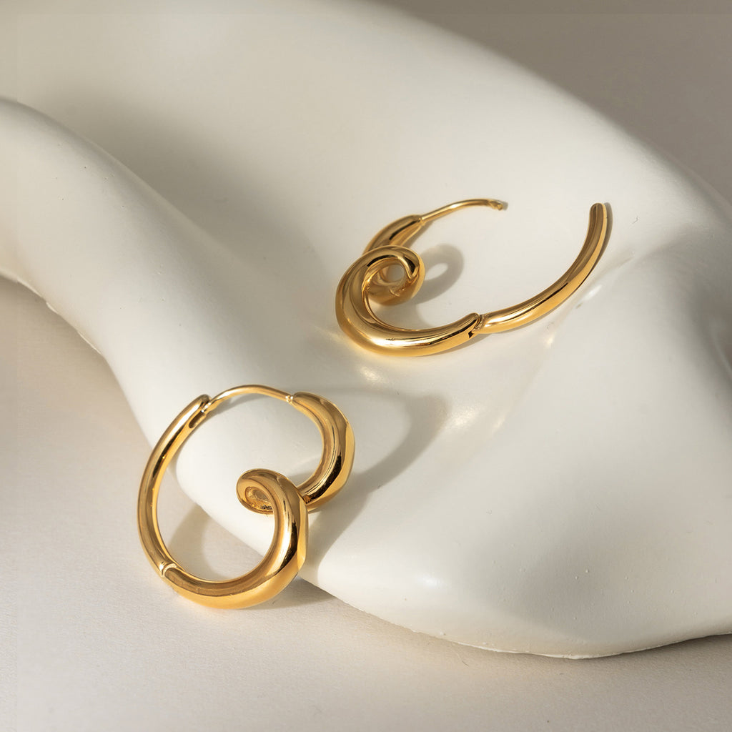 Wrapped Heart Abstract Earring Hoop