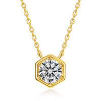 Hexagon Bezel Birth Month Moissanite Gemstone Necklace