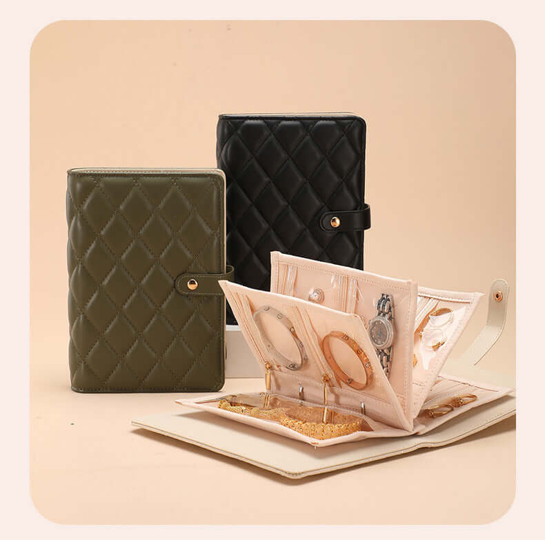 Jewelry Organizer Case Binder Book with Zipper Storage Bag