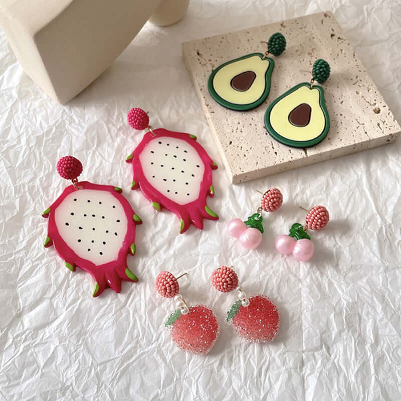 Acrylic Kiwi Fruits Earrings
