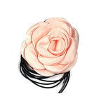 Rose Phantom Flower Suede Choker Costume Necklace | X411