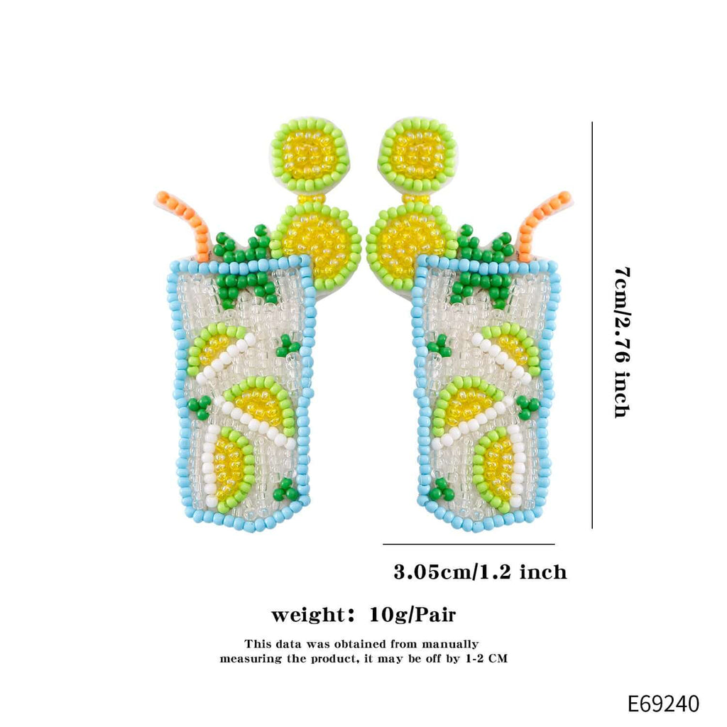 Summer Beach Palm Tree Fruits Earrings