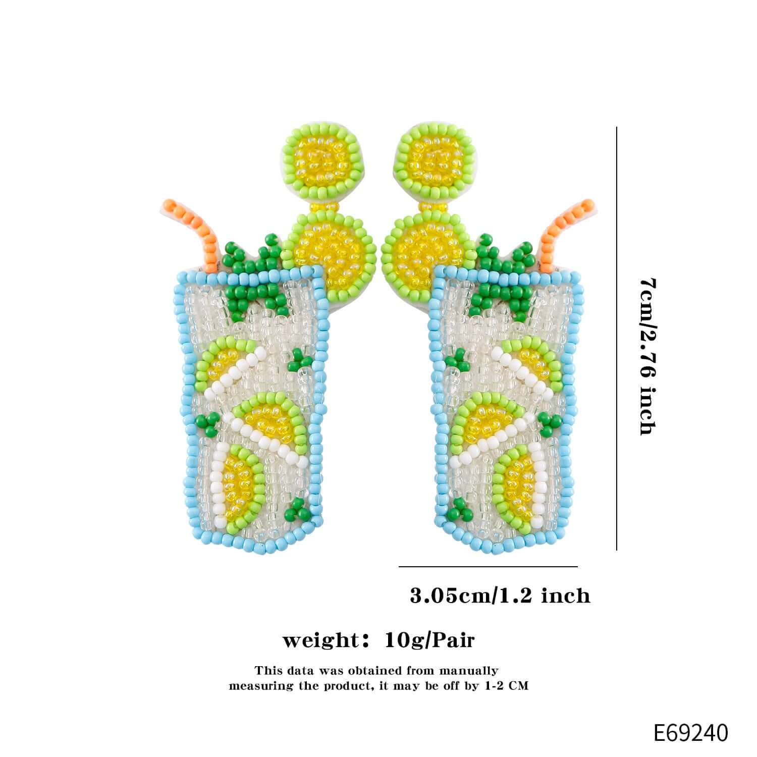 Summer Beach Palm Tree Fruits Earrings