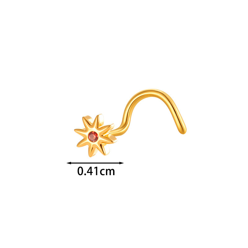7mm Titanium Rose Sun Nose Screw