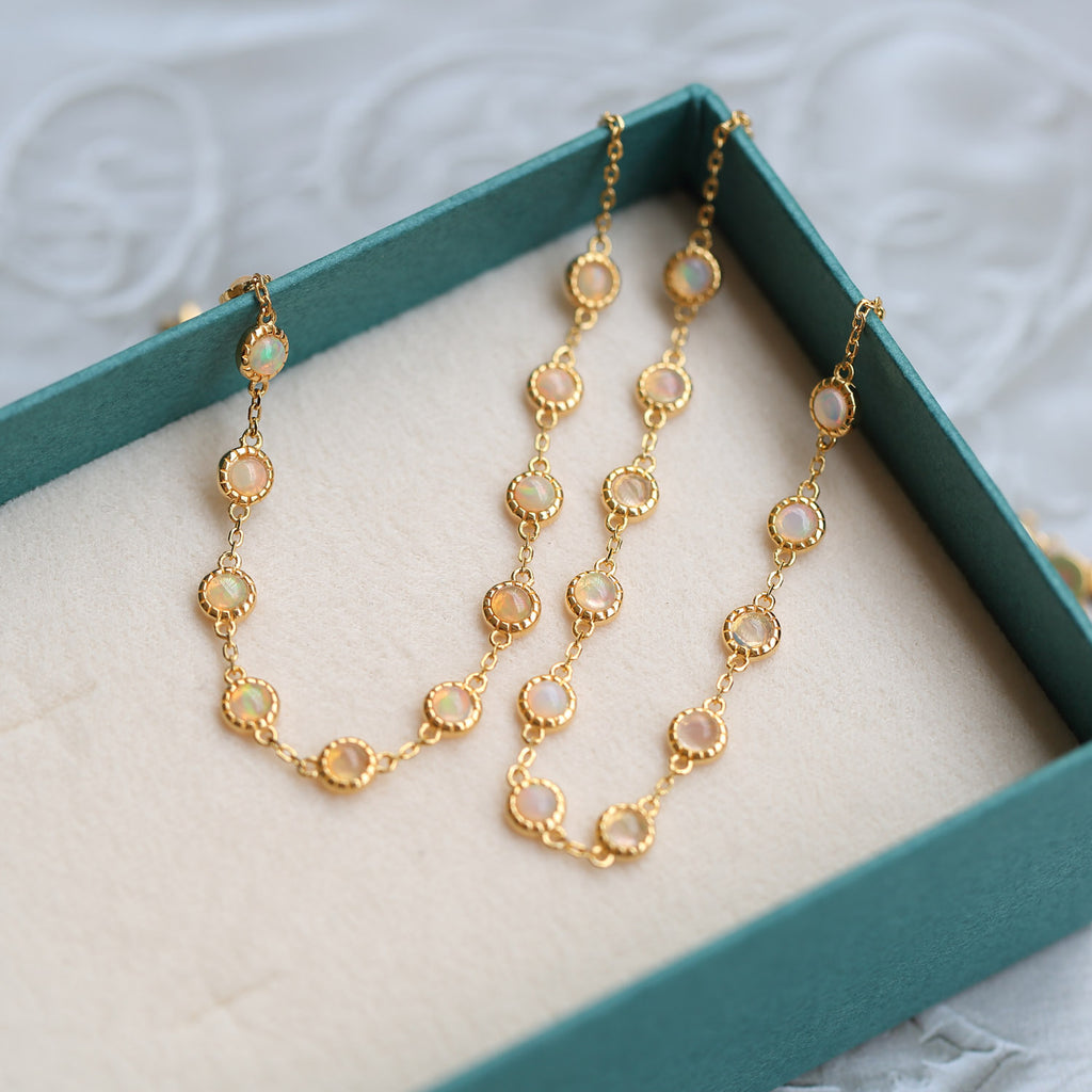 Opal Ruby & Sapphire Chain Bracelet