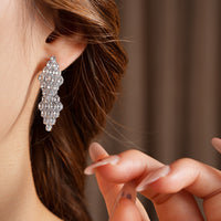 Trendy Rhombus Clear Zircon Earrings