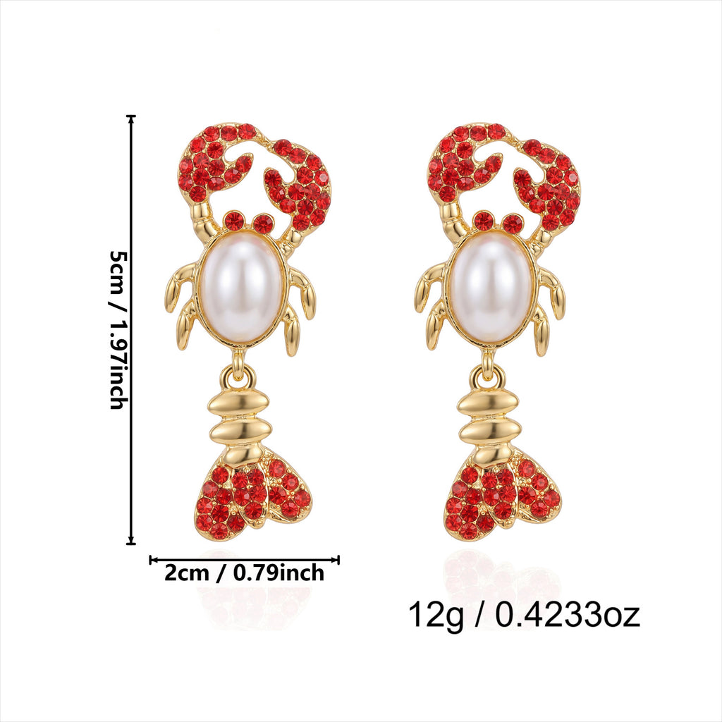 Coastal Summer Lobster Oversize Earrings