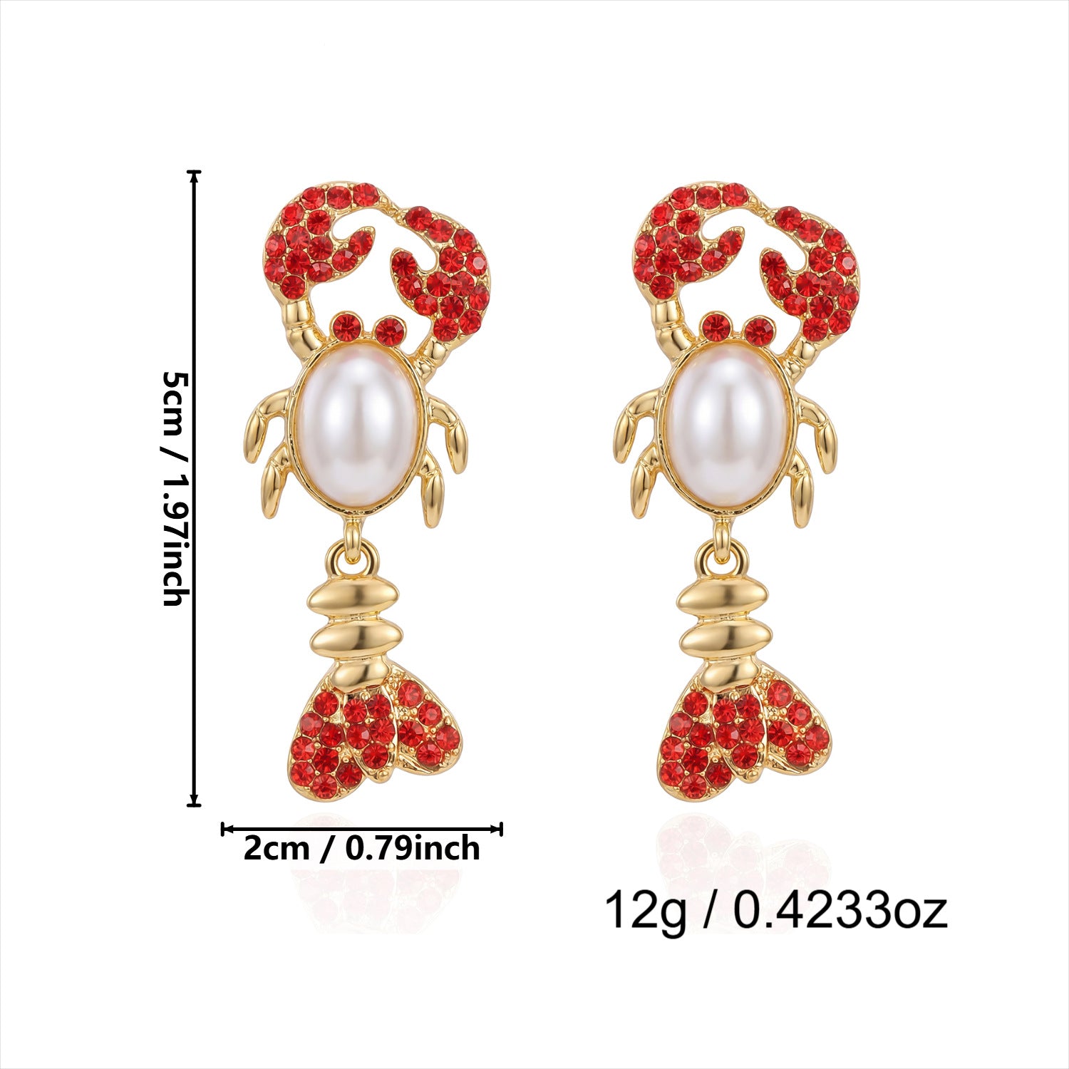 Coastal Summer Lobster Oversize Earrings