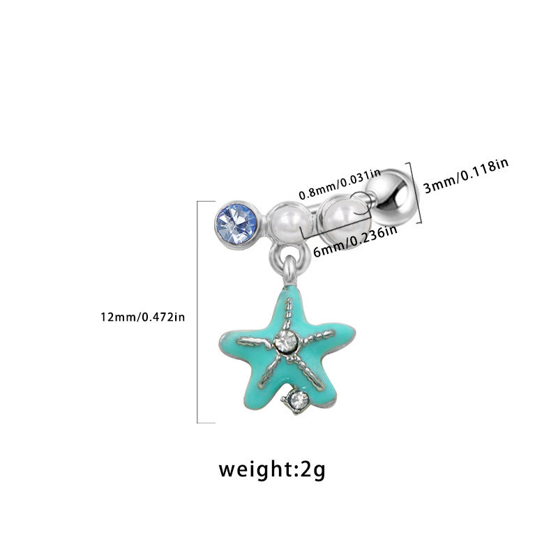 Ocean Whisper Titanium Sea Life Helix Stud