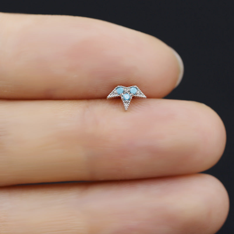 Small Flower Snake Cartilage Piercing Stud