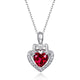Romantic Lab-Craft Red Ruby Heart Necklace