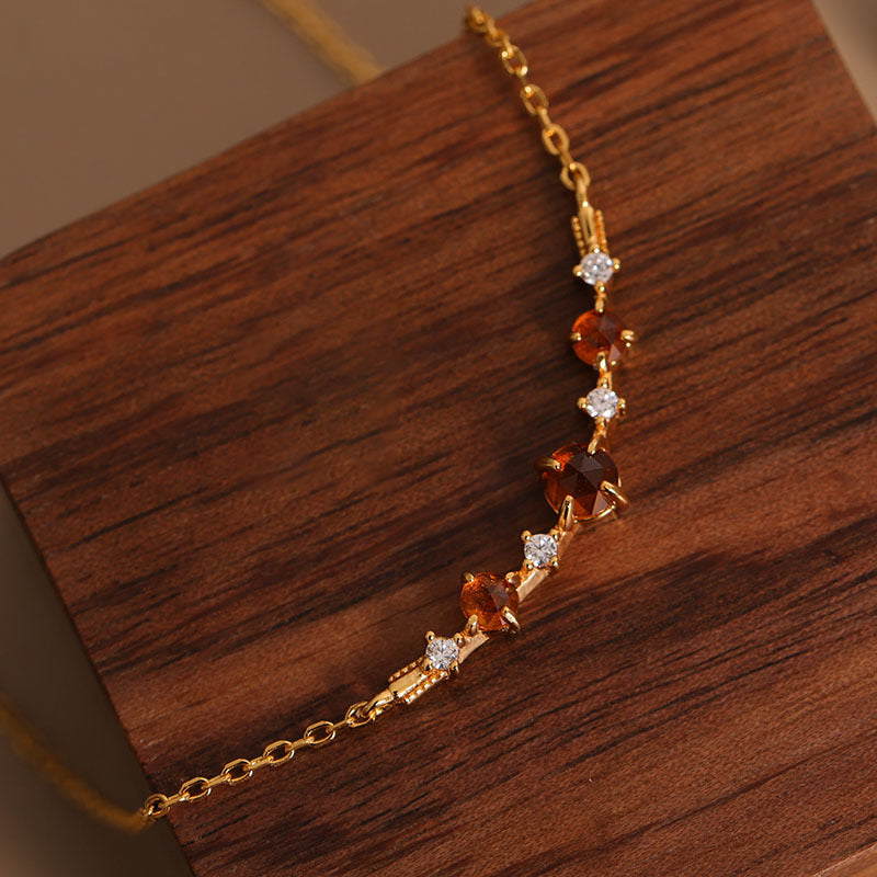 Mandarin Garnet Pendant Spiritual Chain Necklace