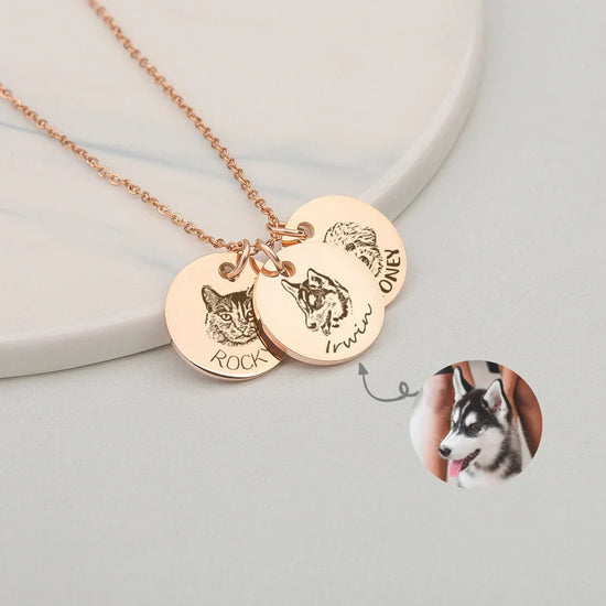 Personalise Pet Photo Disc Pendant Necklace