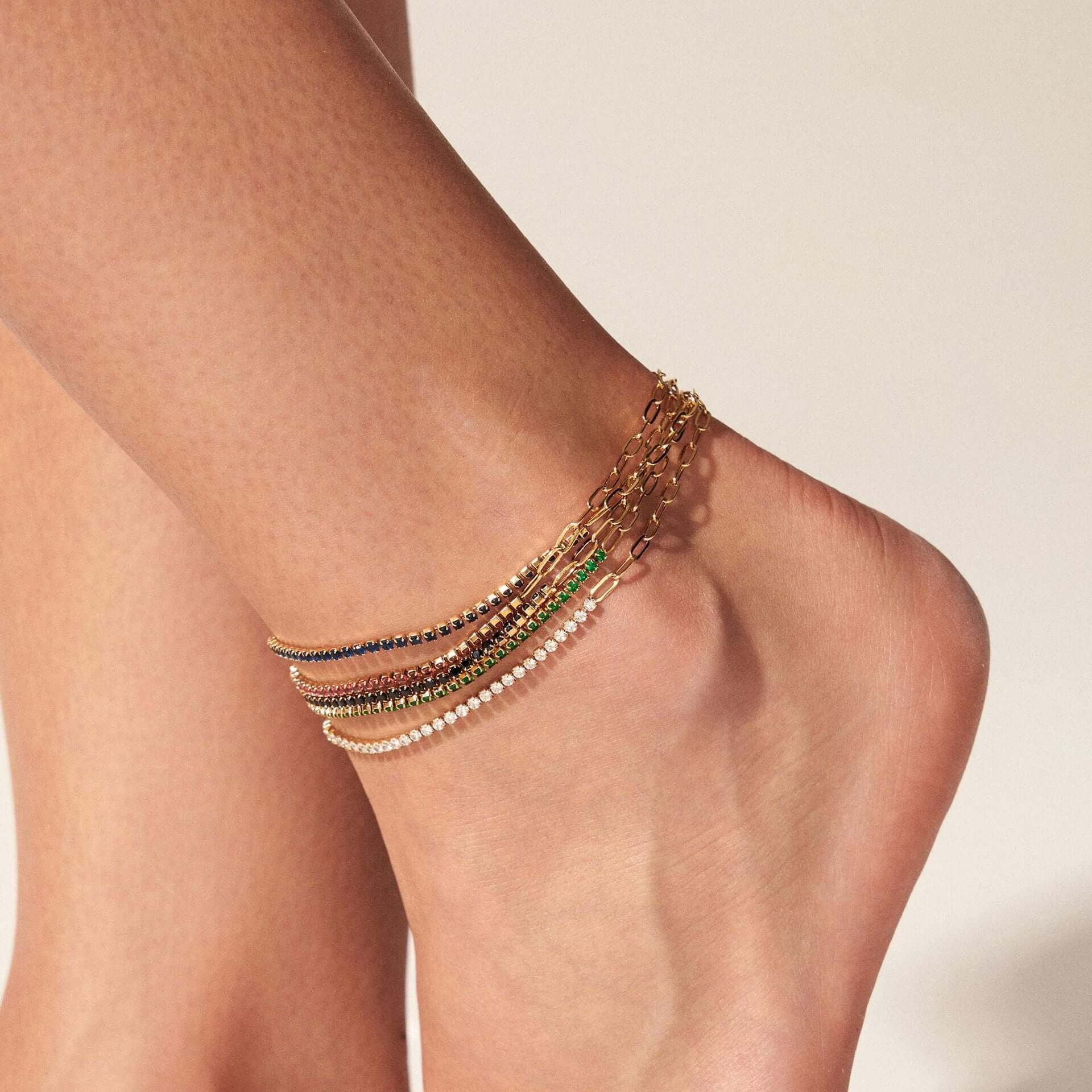 Sparkling CZ Tennis Anklets Bracelet
