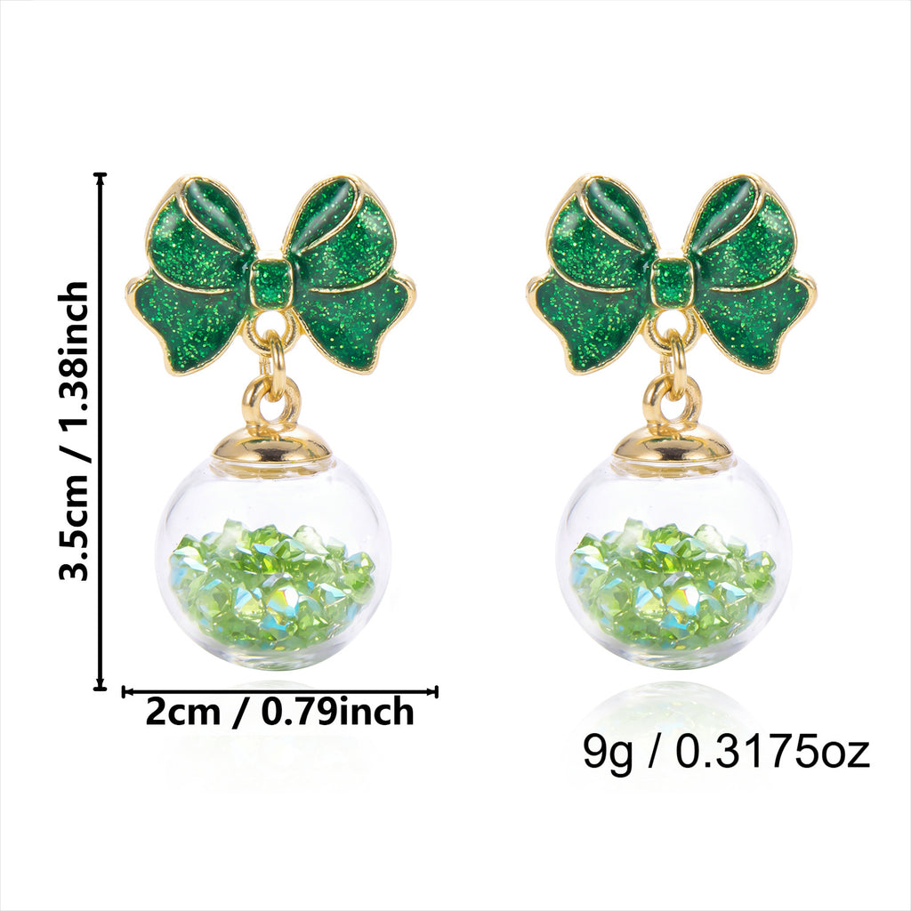 Merry Jingle Snowflake Crystal Bell Earrings