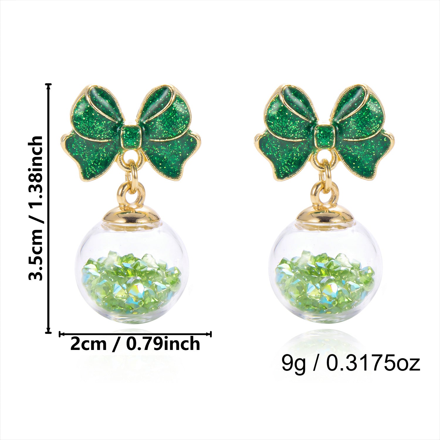 Merry Jingle Snowflake Crystal Bell Earrings