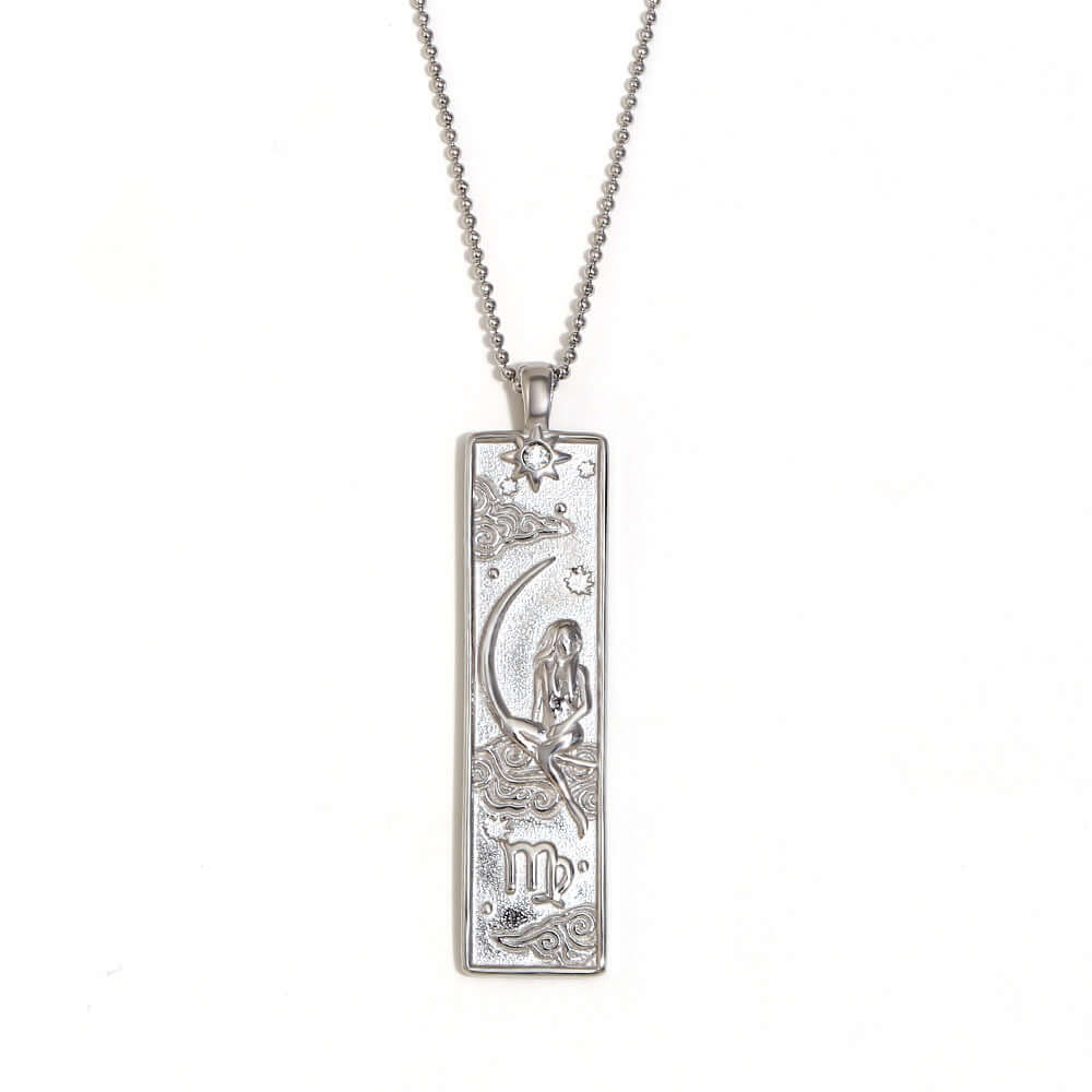 Rectangular Zodiac Pendant Necklace Gold | JN3474