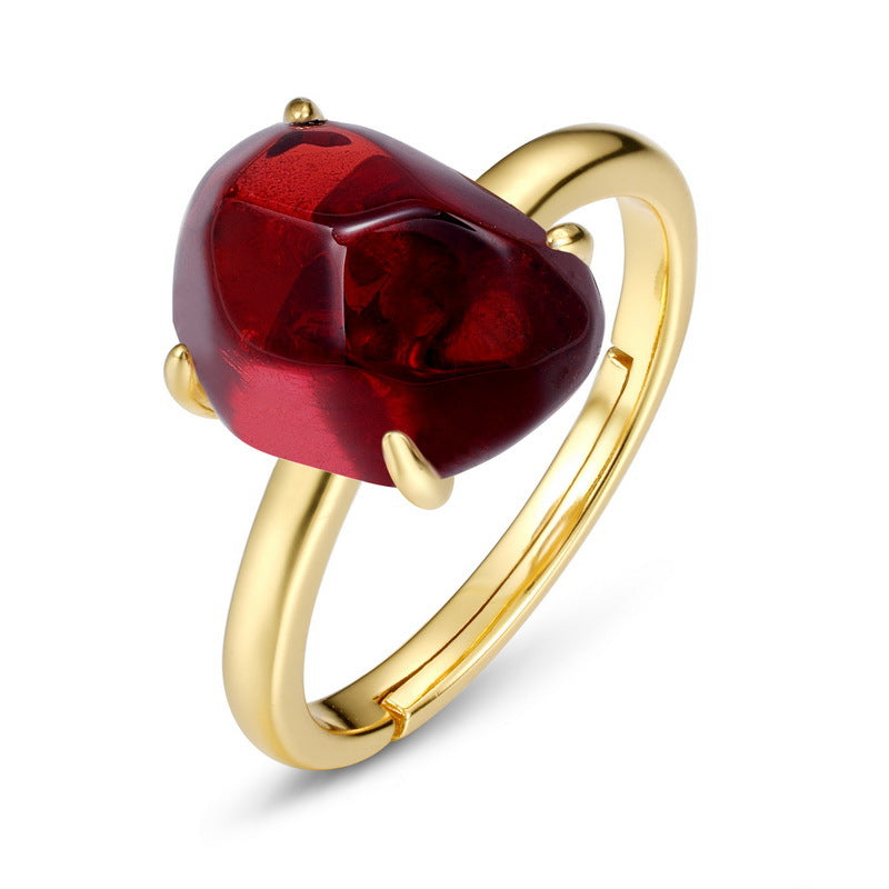 Raw Rose Quartz Citrine Good Vibes Ring