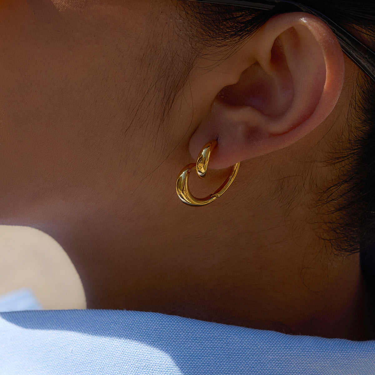 Wrapped Heart Abstract Earring Hoop