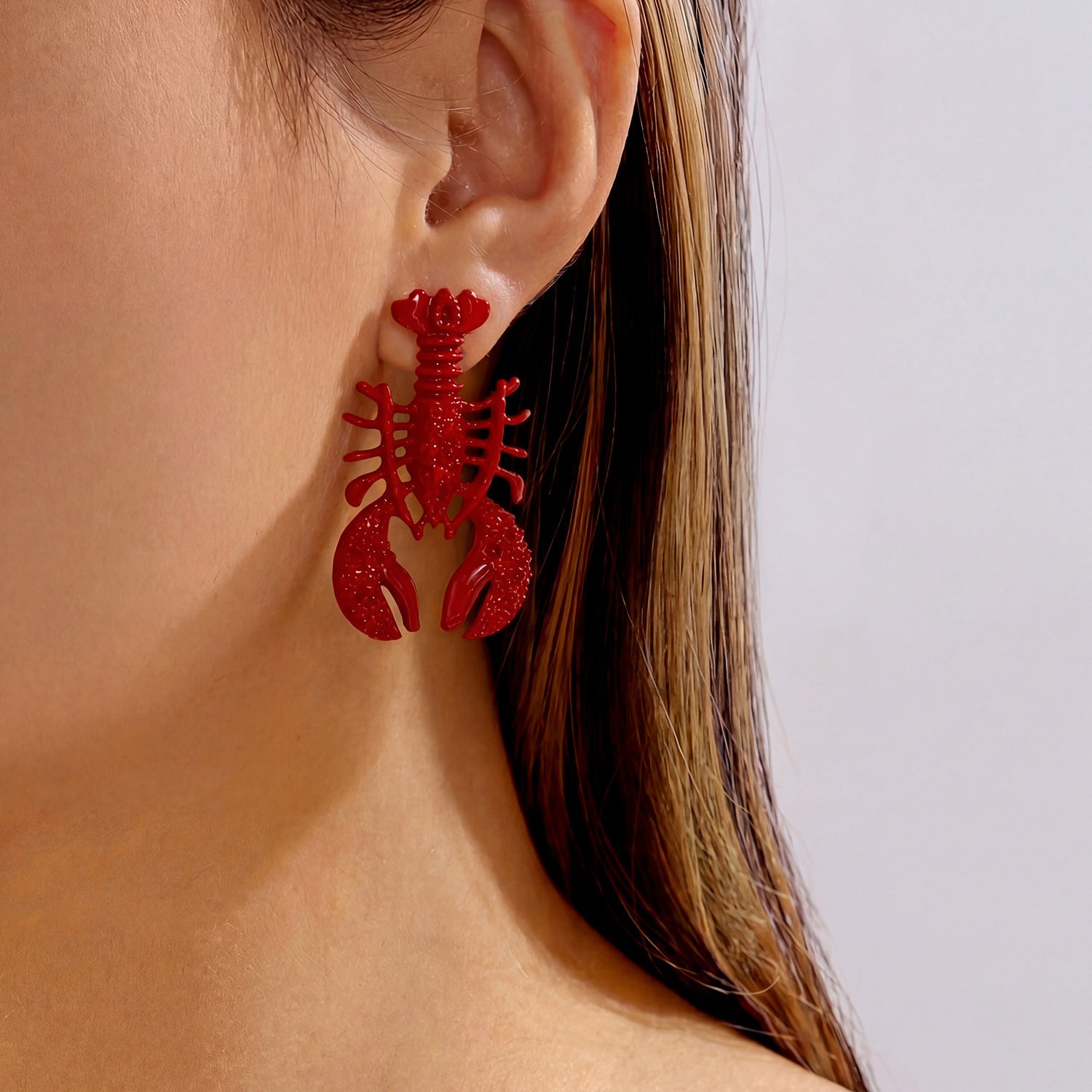 Coastal Summer Lobster Oversize Earrings
