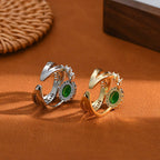 Emerald Green CZ Layer Cross Stacking Ring Set | K4205