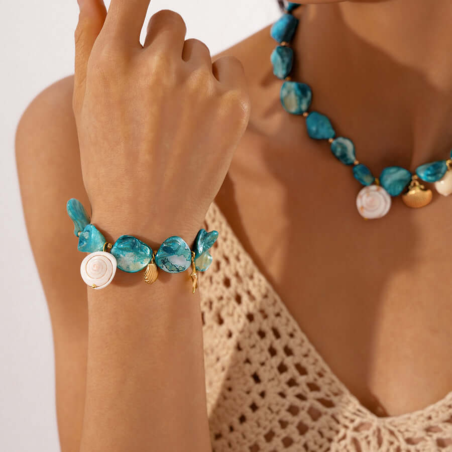 Seashell Conch Holiday Pearl Bracelet