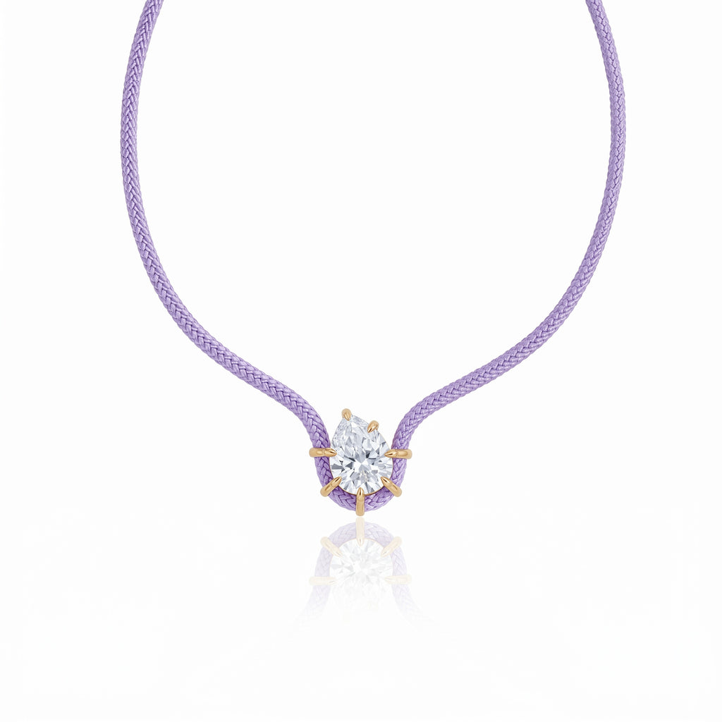 Color Pop Braided Rope CZ Cord Necklace