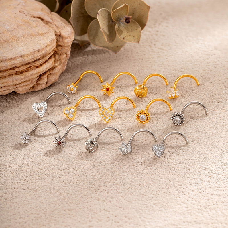 7mm Titanium Rose Sun Nose Screw