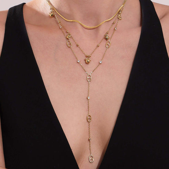 Cute Teddy Bear Pig Nose Y Necklace