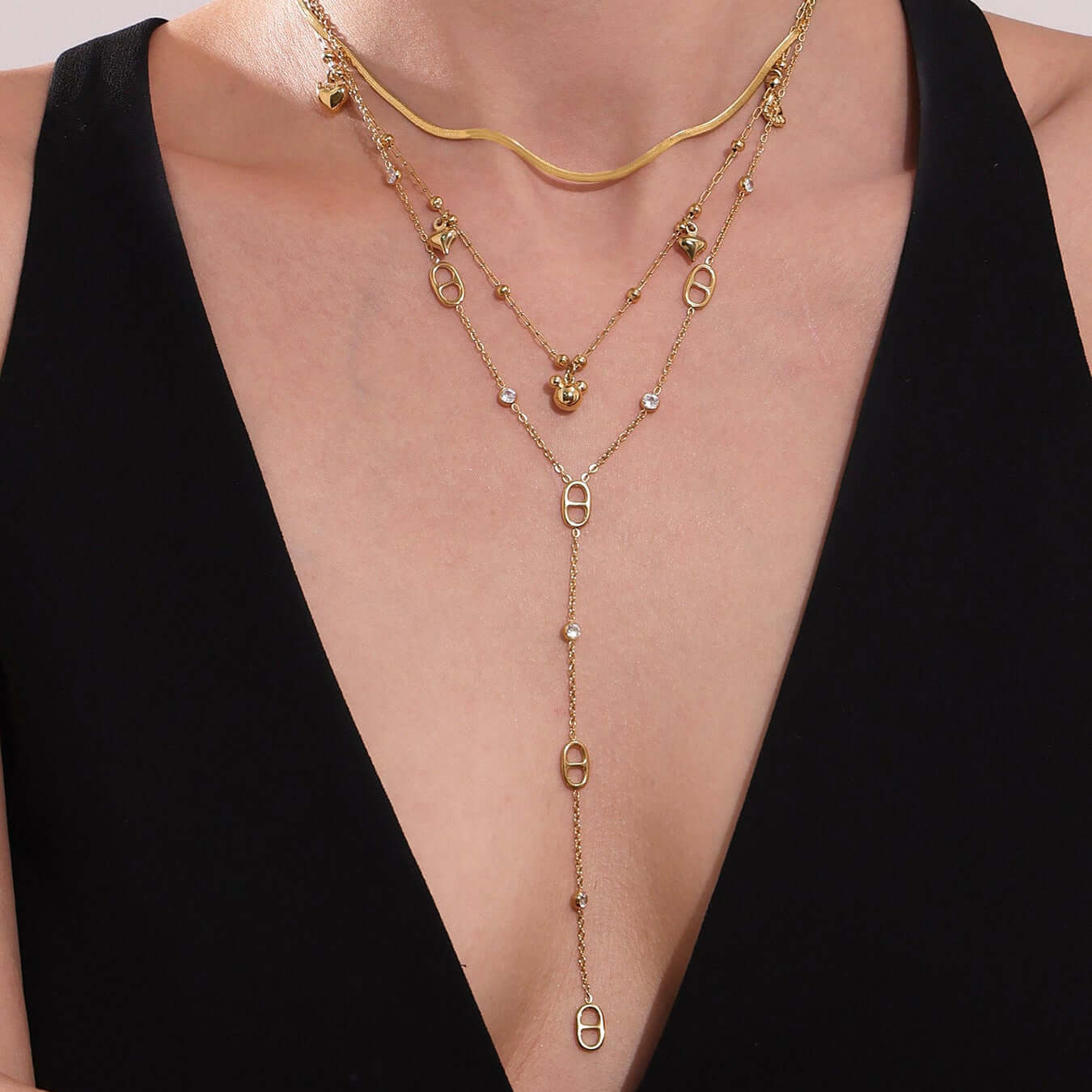 Cute Teddy Bear Pig Nose Y Necklace