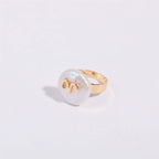 14K Horoscope Zodiac Sign Pearl Stacking Ring | MQ801