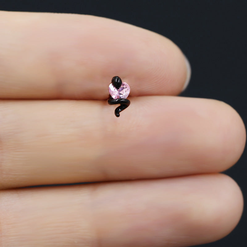 Small Flower Snake Cartilage Piercing Stud