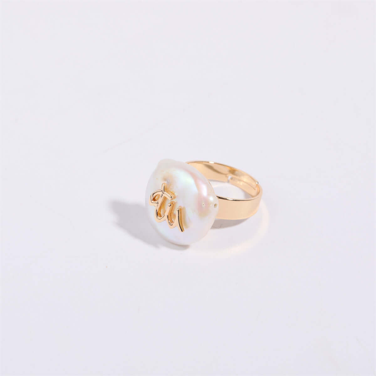 14K Horoscope Zodiac Sign Pearl Stacking Ring | MQ801
