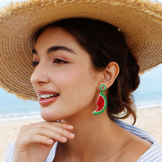 Summer Beach Palm Tree Fruits Earrings