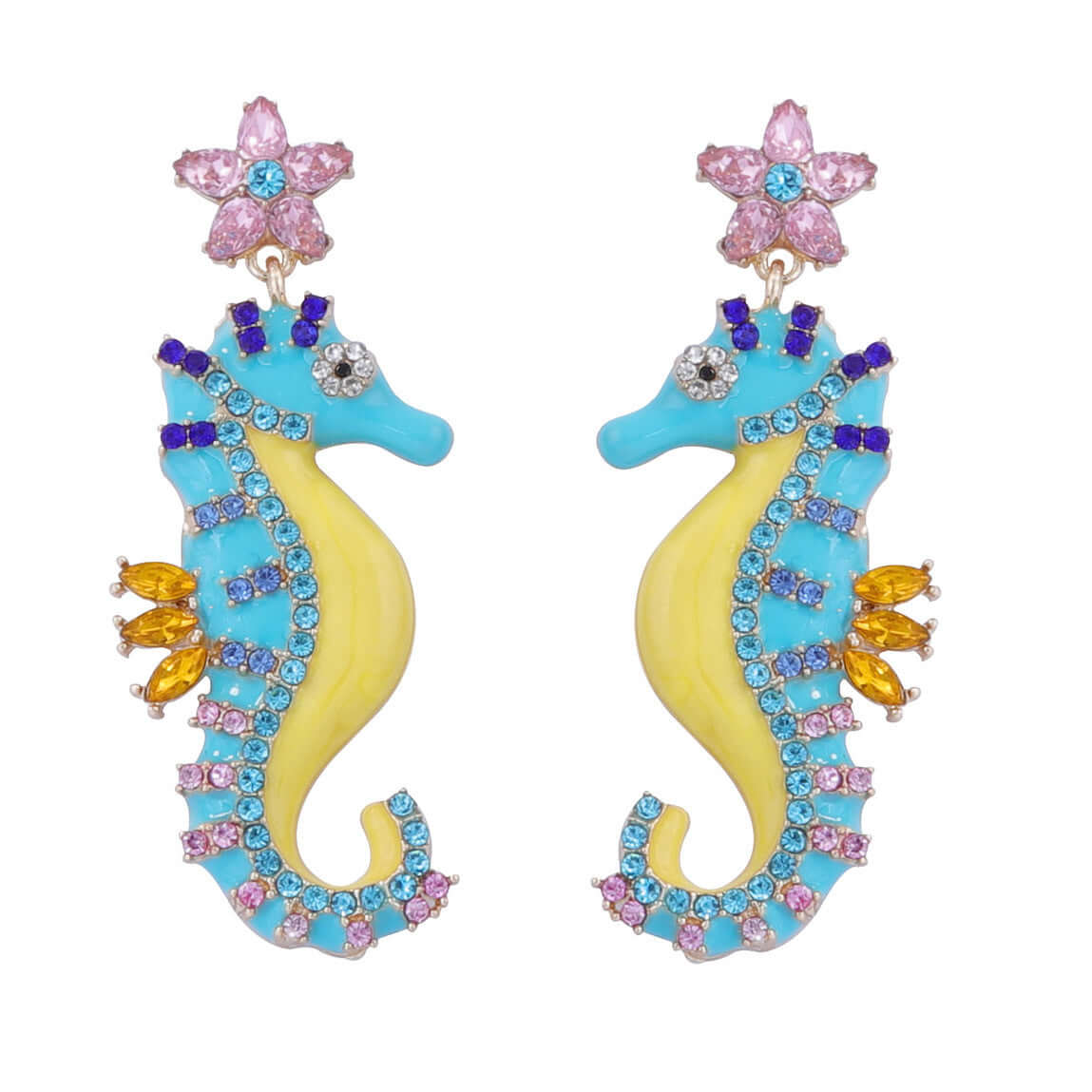 Sparkly Seahorse Summer Ocean Earrings | ES0132