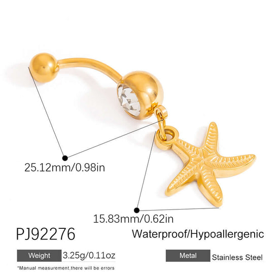Shell Starfish Animal Dangle Belly Ring