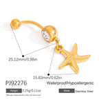 Shell Starfish Animal Dangle Belly Ring