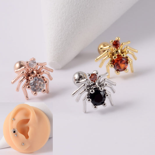 20G Animal Spider Upper Lobe Cartilage Earrings