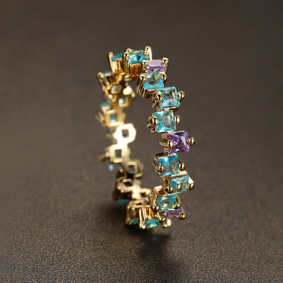 Multi Stone Eternity Stacking Rings