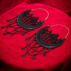 Goth Halloween Black Magic Vampire Drop Earrings