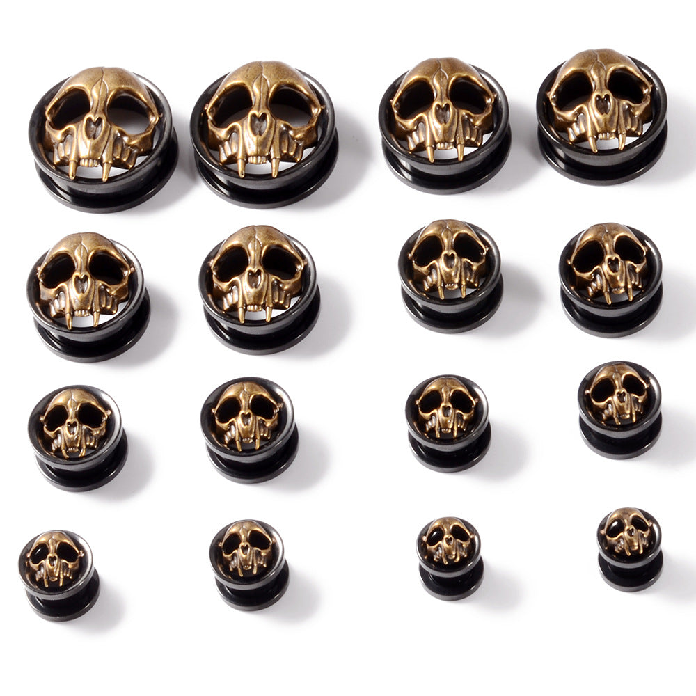 Skull Snake Stainless Steel Tunnel Plug Set 6mm to 25mm