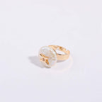 14K Horoscope Zodiac Sign Pearl Stacking Ring | MQ801