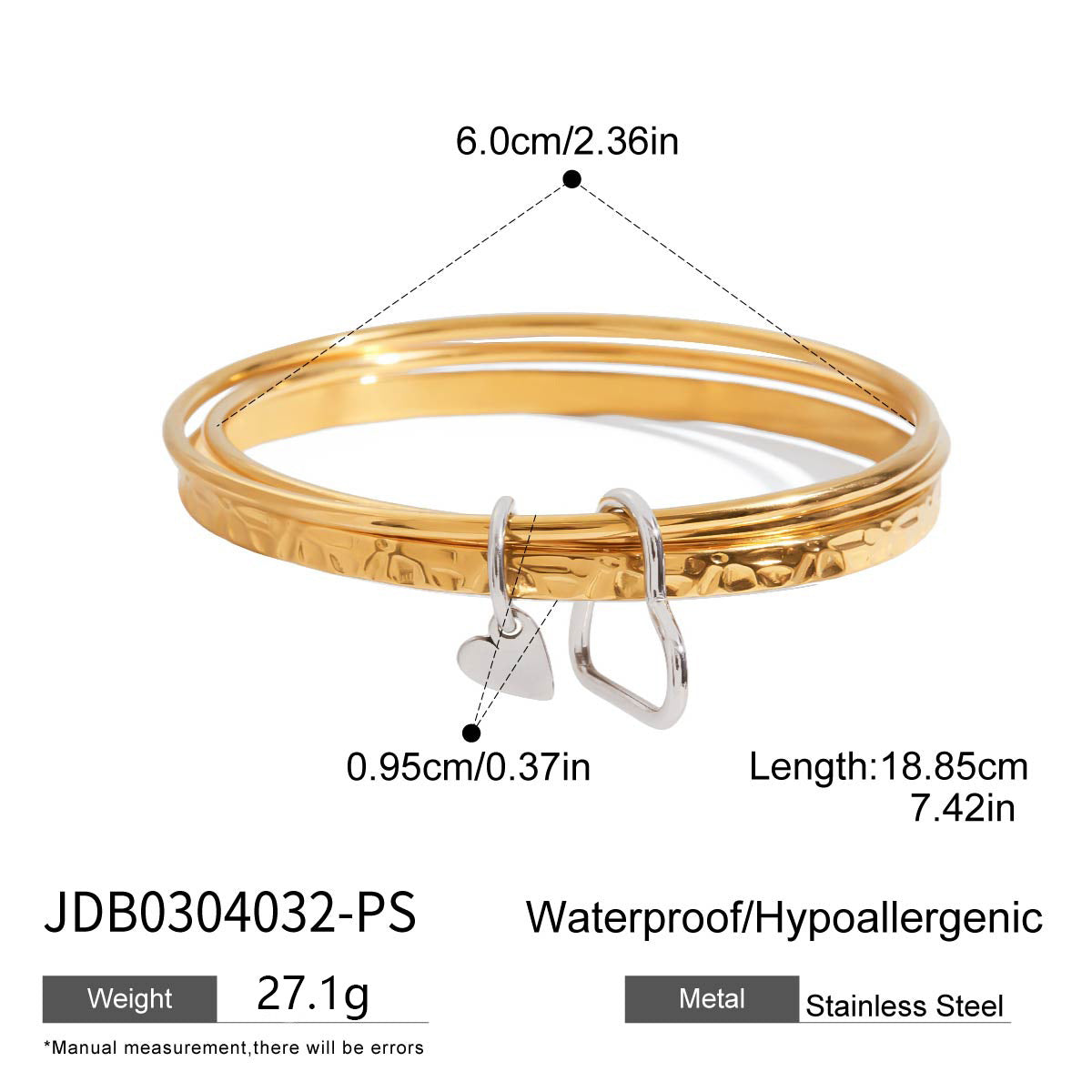 Stacking Crossover Wrap Bangle Bracelet