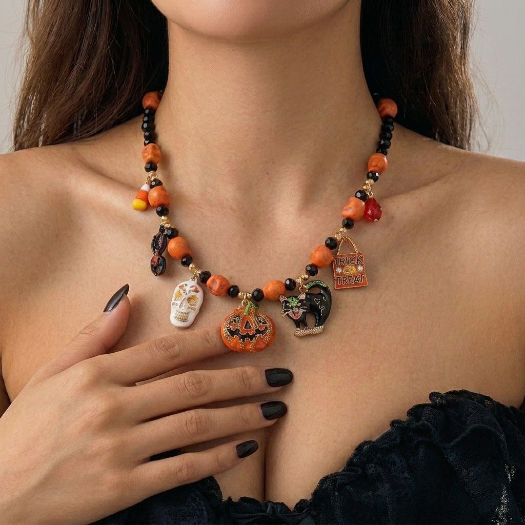 Trick or Treat Halloween Charm Necklace