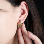 Hollow Basket French Hoop Earrings