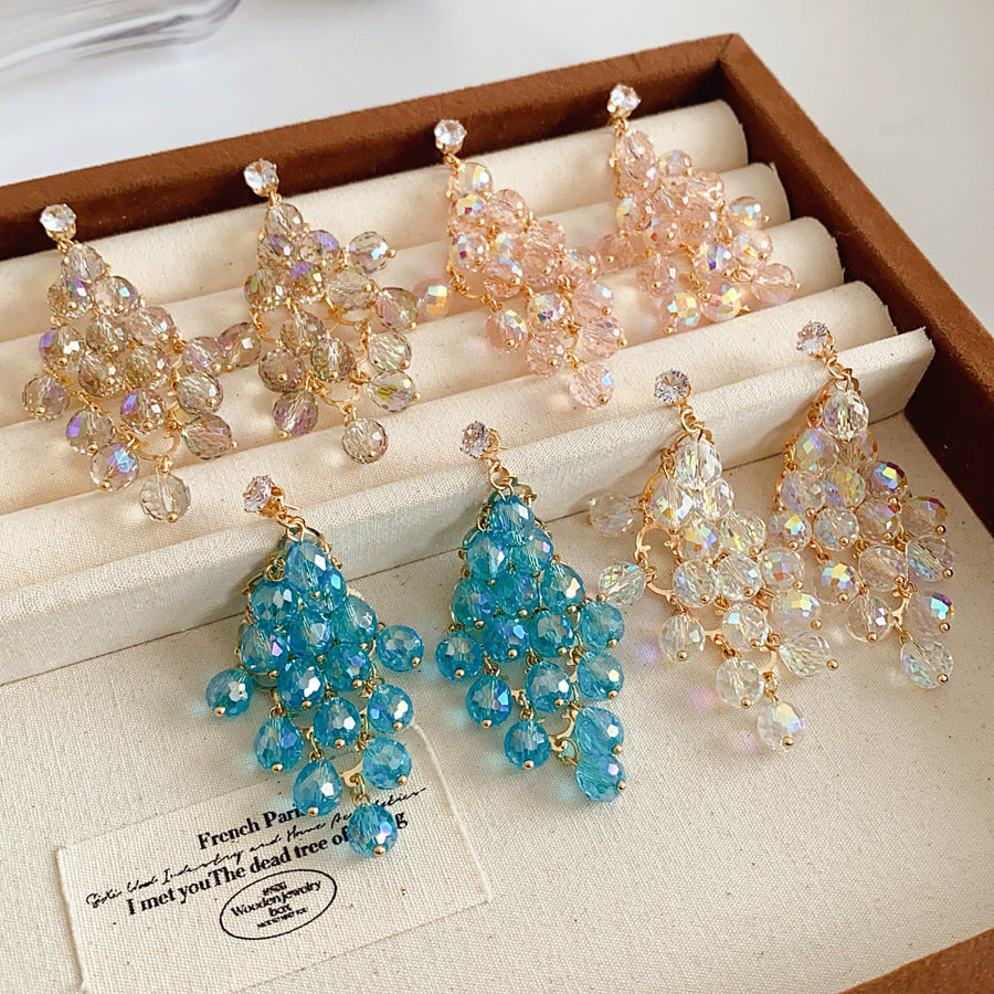 Rhombus Shape Grape Ball Earrings