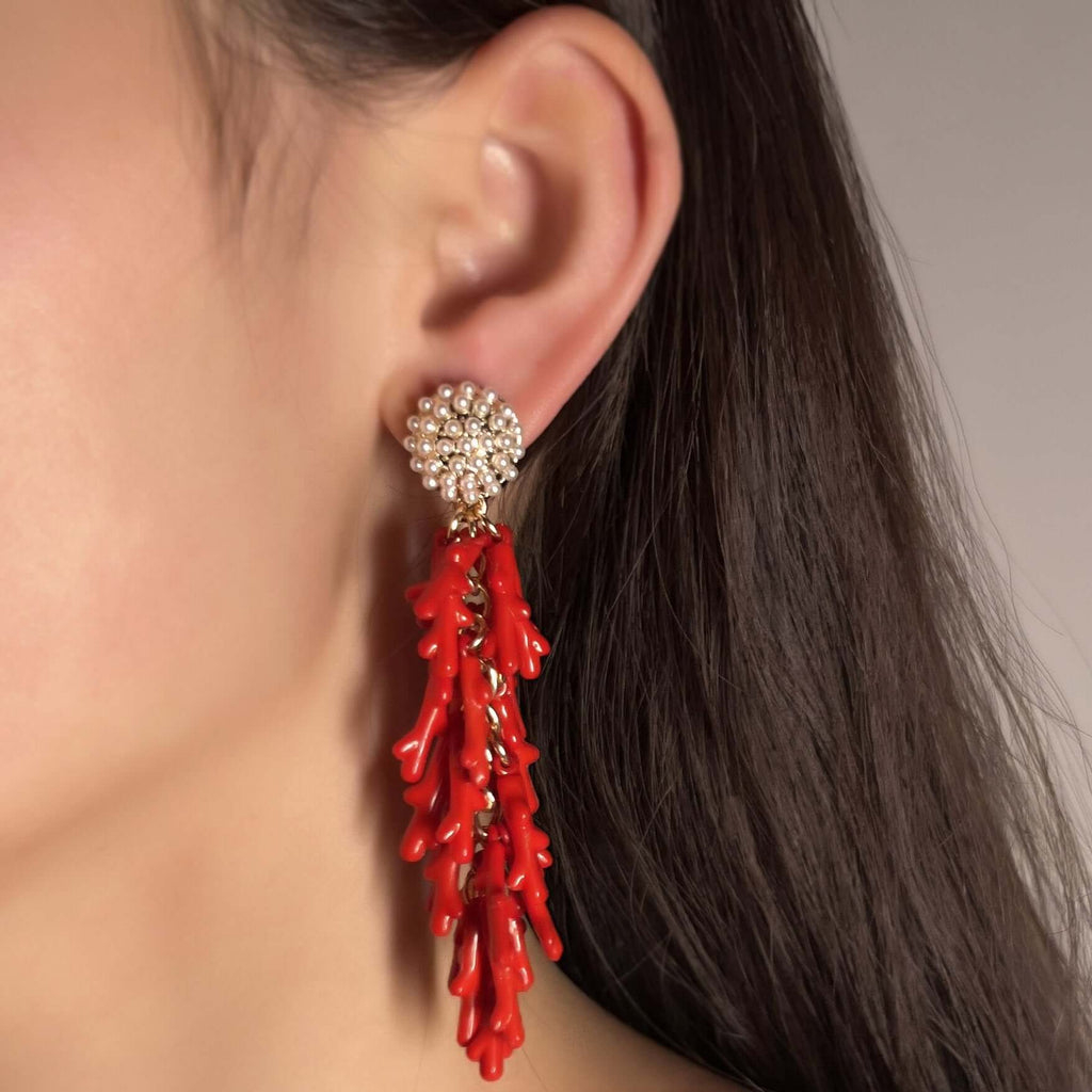 Ocean Inspired Red Coral Earrings
