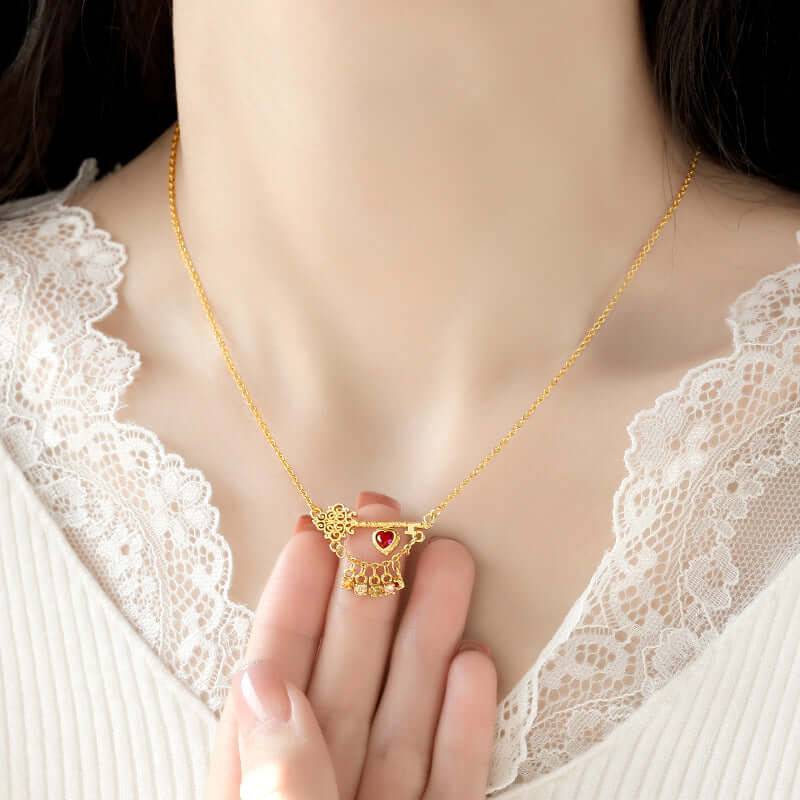 Edwardian Key to Your Heart Necklace with Charm