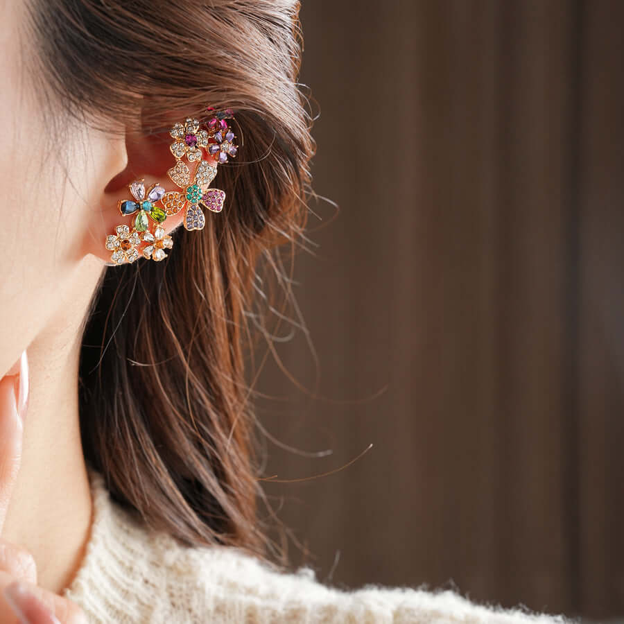 Summer Flower Bloom Ear Clip Earring